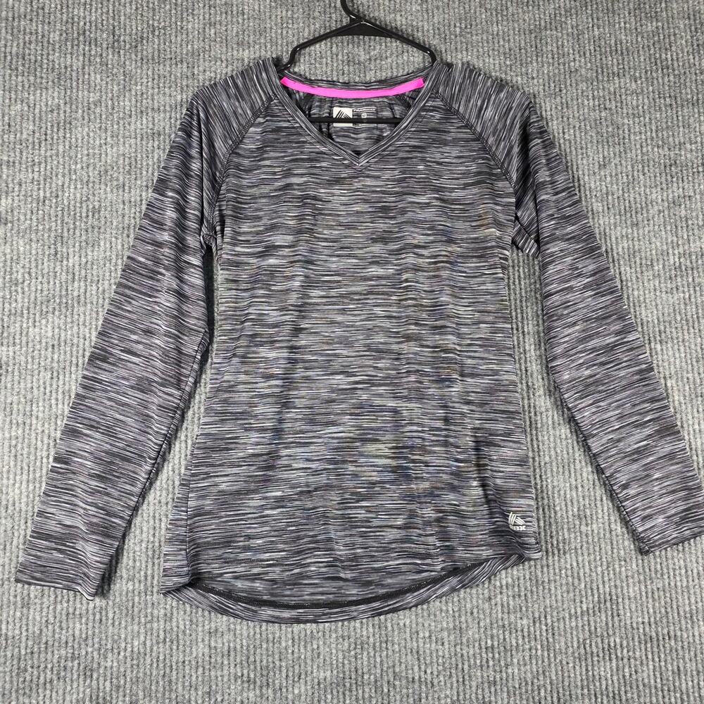 RBX Performance Space Dye V Neck‎ Long Sleeve Athletic Top Womens M